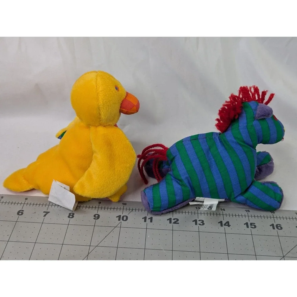 Gymboree Yellow Duck Horse Zebra Plush Stripes Stuffed‎ Animal Toy
